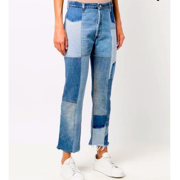 Re/Done Denim - NWT Re/done X Levi’s 70s High-Rise Patched Straight Jeans New wTags Womens 29